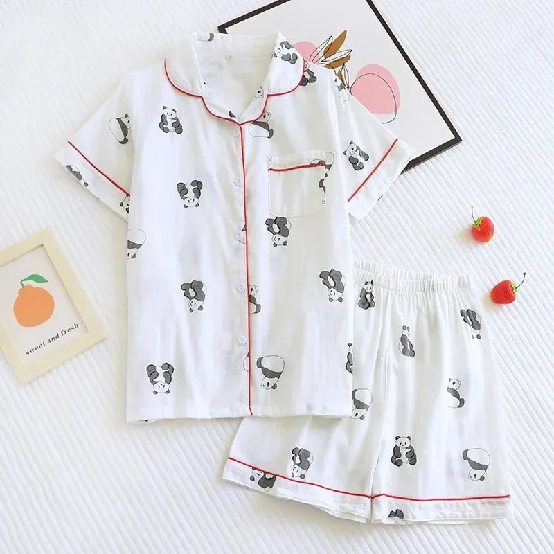 Cute Print Pajamas – Short Sleeve & Shorts