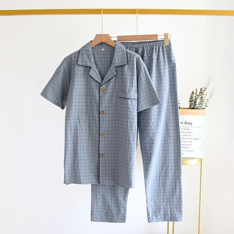 Men’s Cotton Pajama Set – Two-Piece