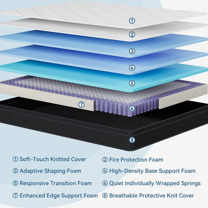 10-Inch Sleemate Hybrid Memory Foam Mattress