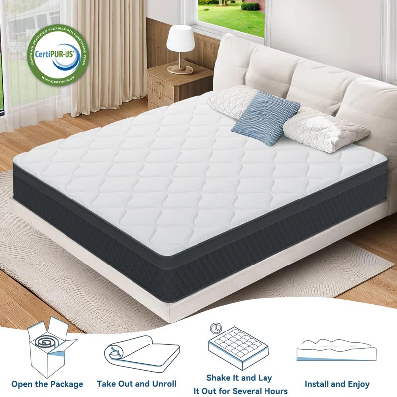 10-Inch Sleemate Hybrid Memory Foam Mattress