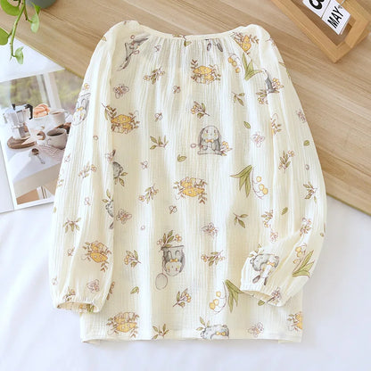 Cotton Pajama Top – Long Sleeve, Spring/Summer