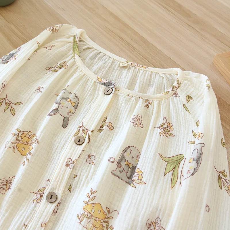 Cotton Pajama Top – Long Sleeve, Spring/Summer