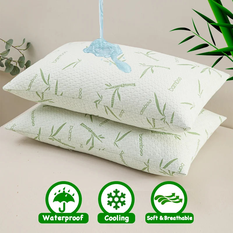 2 pcs Waterproof Bamboo Pillowcases (Without Core)