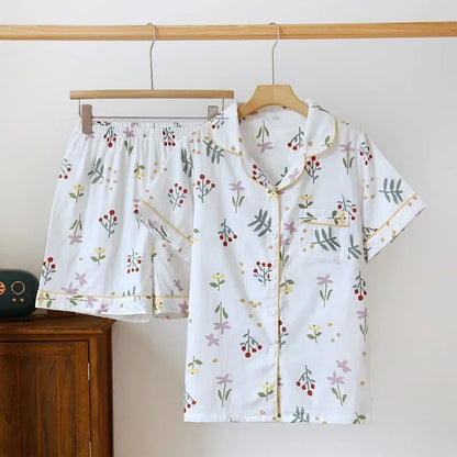 Cute Print Pajamas – Short Sleeve & Shorts