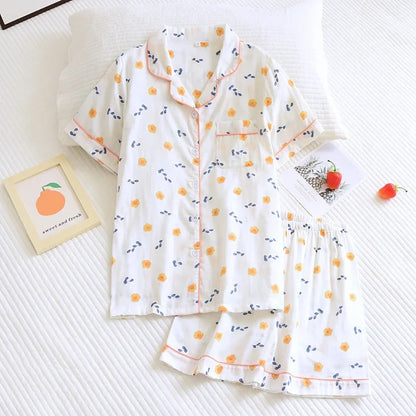 Cute Print Pajamas – Short Sleeve & Shorts