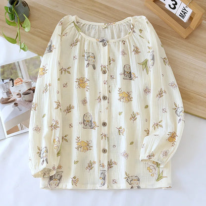 Cotton Pajama Top – Long Sleeve, Spring/Summer