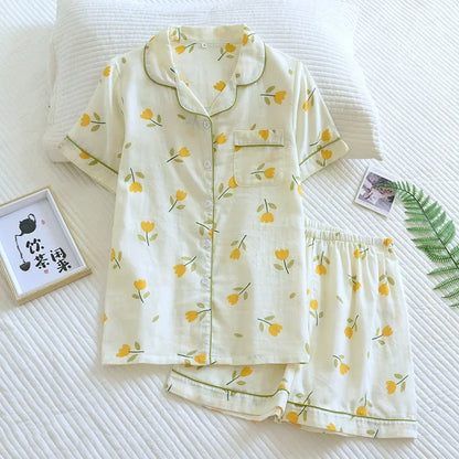 Cute Print Pajamas – Short Sleeve & Shorts