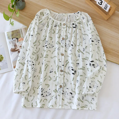 Cotton Pajama Top – Long Sleeve, Spring/Summer