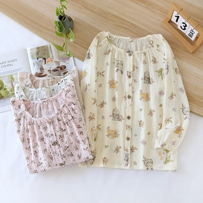Cotton Pajama Top – Long Sleeve, Spring/Summer