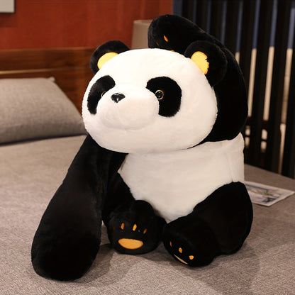 Bobo Plush Panda Pillow – Soft Synthetic Fiber, Perfect for Bedroom & Sofa Decor